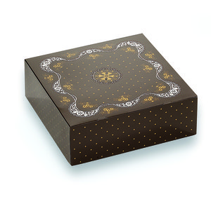 Tortenkart.34x34x11 braun/gold - 600460