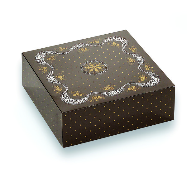 Tortenkart.34x34x11 braun/gold