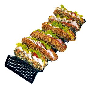 Snack-Welle 59x19cm Alu schw. - 881461