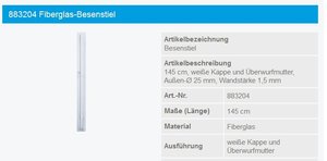 Haug  Glasfibre-Stiel 145cm - 883204