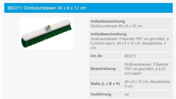 Haug Besen 40cm weich rot - 883211