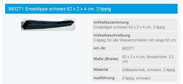 Haug Ersatzgummilippe 60cm - 883271