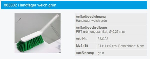 Haug Handfeger 31cm weich grün - 883302