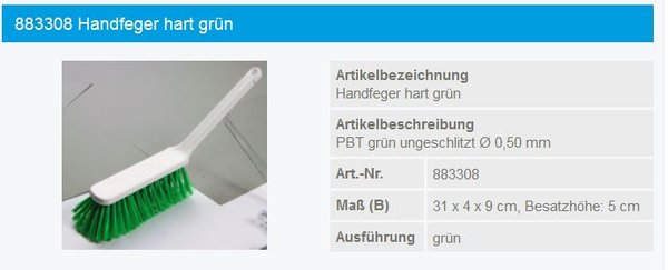 Haug Handfeger hart 31cm grün - 883308