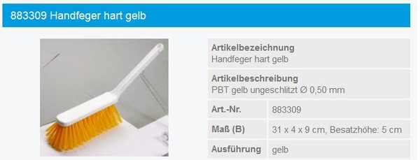 Haug Handfeger hart 31cm gelb - 883309