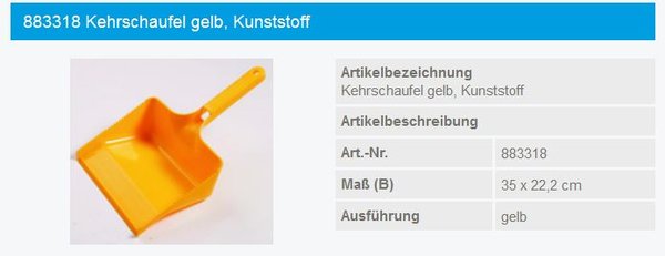 Haug Kehrschaufel gelb - 883318